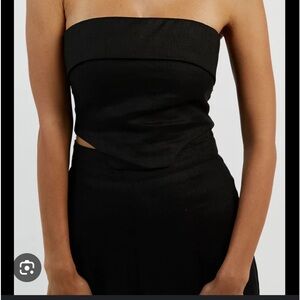 DISSH
LILY BLACK LINEN CORSET